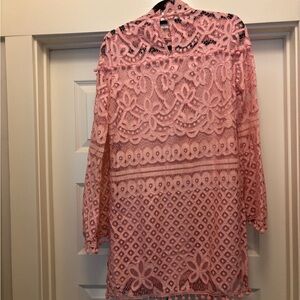 Elegant Pink Lace Dress